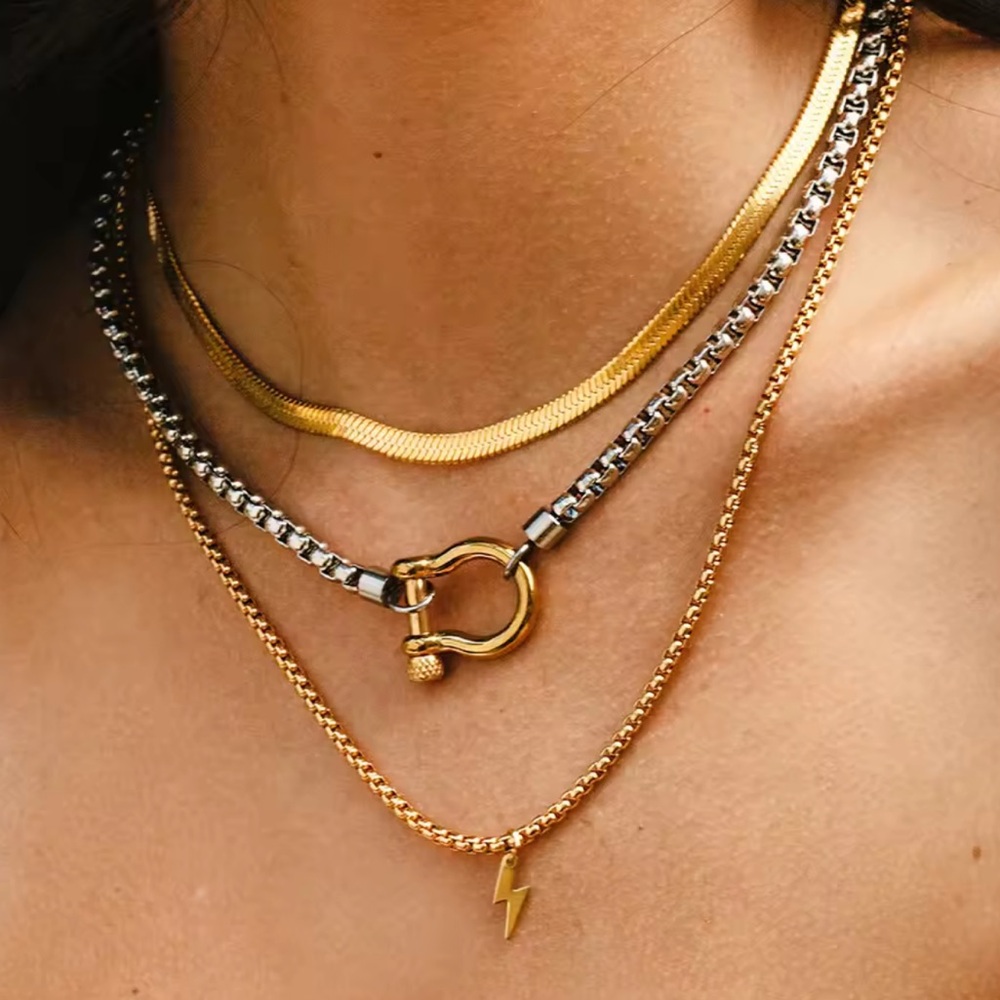 18k Gold Plated HERRADURA MIX NECKLACE - Picture 3 of 13